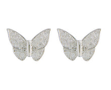 Load image into Gallery viewer, STERLING SILVER CZ BUTTERFLY EARRINGS