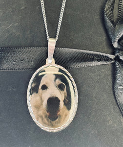 STERLING SILVER PHOTO DISC PENDANT NECKLACE