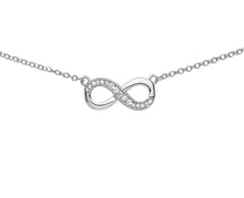 Load image into Gallery viewer, STERLING SILVER CUBIC ZIRCONIA INFINITY NECKLACE