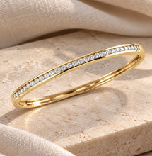 Load image into Gallery viewer, 18CT GOLD FILLED CUBIC ZIRCONIA BANGLE, STELLA COLLECTION