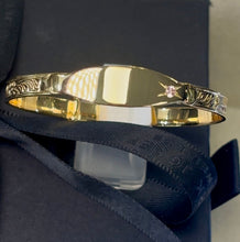 Load image into Gallery viewer, 9CT GOLD PLATED STERLING SILVER STONE SET BABY BANGLE