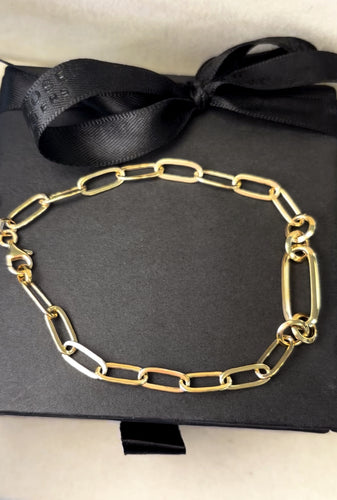 9CT YELLOW GOLD PAPERLINK BRACELET