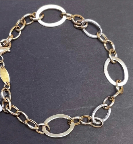 9CT YELLOW GOLD OVAL LINK BRACELET