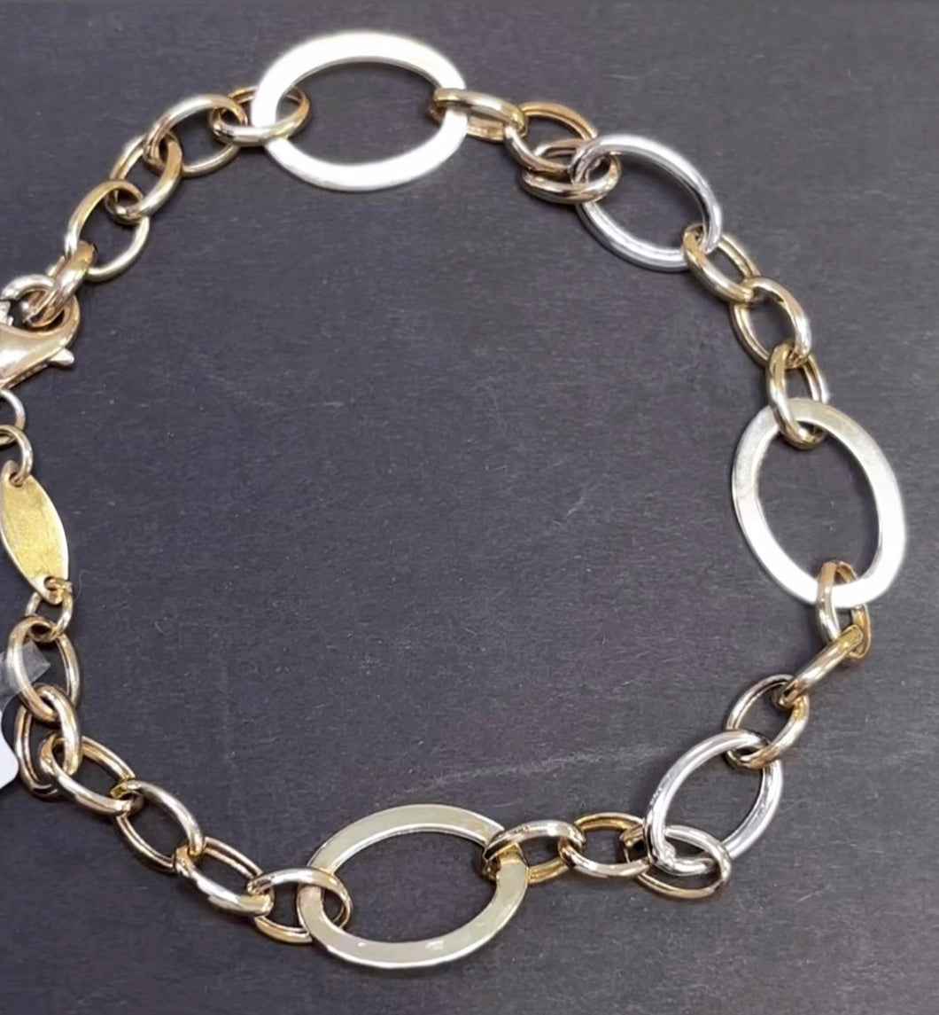 9CT YELLOW GOLD OVAL LINK BRACELET