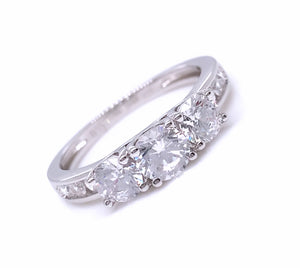 STERLING SILVER CUBIC ZIRCONIA TRILOGY RING