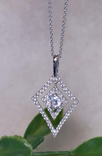 STERLING SILVER MOVING DIAMOND CZ PENDANT