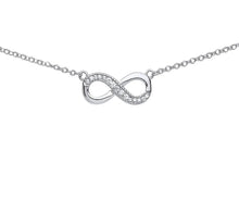 Load image into Gallery viewer, STERLING SILVER CUBIC ZIRCONIA INFINITY NECKLACE