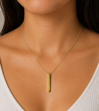 Load image into Gallery viewer, PERSONALISED YELLOW GOLD PLATED BAR NECKLACE