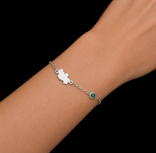 Load image into Gallery viewer, STERLING SILVER MAP OF IRELAND BIRTHSTONE BRACELET
