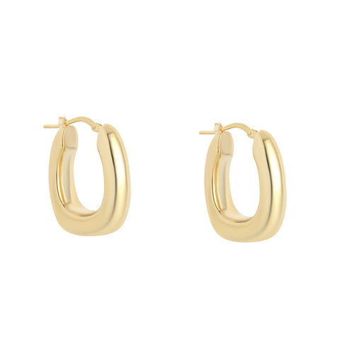 18CT GOLD PLATED CHUNKY HOOP EARRINGS