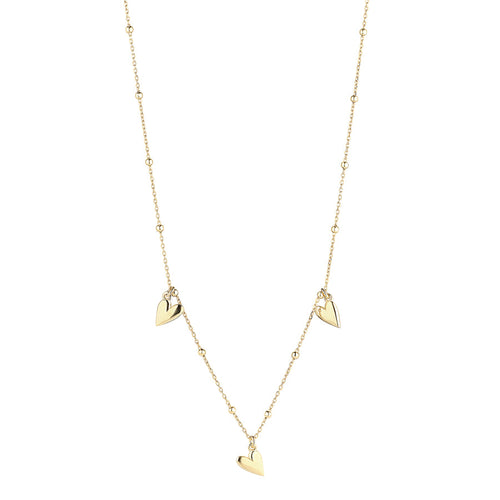 STERLING SILVER 18CT GOLD PLATED THREE HEART NECKLET