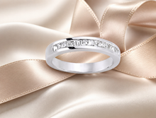 Load image into Gallery viewer, STERLING SILVER CHANNEL SET ETERNITY RING