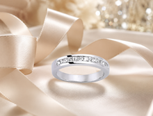 Load image into Gallery viewer, STERLING SILVER CHANNEL SET ETERNITY RING