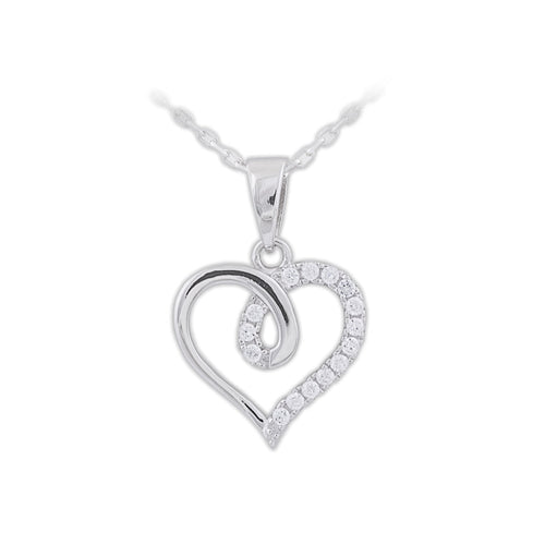 STERLING SILVER CZ HEART PENDANT