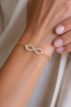 Load image into Gallery viewer, GOLD PLATED STERLING SILVER INFINITY BEACELET