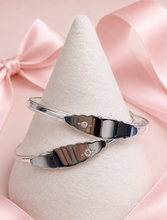 Load image into Gallery viewer, DAINTY STERLING SILVER PINK CZ BABY BANGLE
