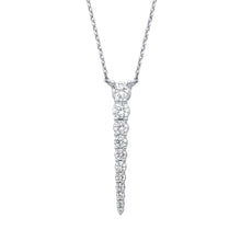 Load image into Gallery viewer, STERLING SILVER GRADUATED CUBIC ZIRCONIA NECKLACE PENDANT