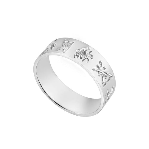 HISTORY OF IRELAND RING CAST IN STERLING SILVER