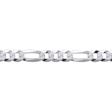 Load image into Gallery viewer, UNISEX STERLING SILVER DIAMOND CUT FIGARO CHAIN NECKLACE 8MM