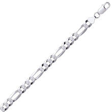 Load image into Gallery viewer, UNISEX STERLING SILVER DIAMOND CUT FIGARO CHAIN NECKLACE 8MM