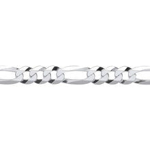 Load image into Gallery viewer, UNISEX STERLING SILVER DIAMOND CUT FIGARO CHAIN NECKLACE 8MM, 24 INCHES LONG