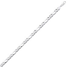 Load image into Gallery viewer, UNISEX STERLING SILVER DIAMOND CUT FIGARO CHAIN NECKLACE 8MM, 24 INCHES LONG