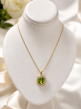 Load image into Gallery viewer, 9CT GOLD PERIDOT CUSHION CUT PENDANT