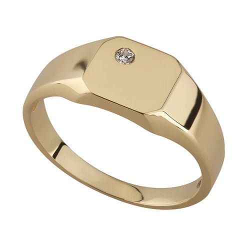 9CT YELLOW GOLD SIGNET RING