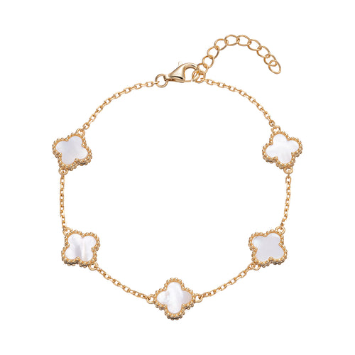 STERLING SILVER GOLD PLATED MOTHER OF PEARL BRACELET