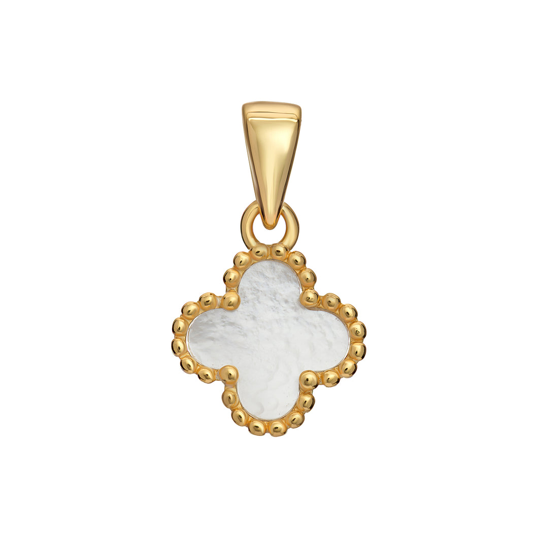 STERLING SILVER GOLD PLATED MOTHER OF PEARL NECKLACE