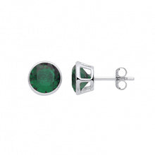 Load image into Gallery viewer, STERLING SILVER BIRTHSTONE STUD EARRINGS