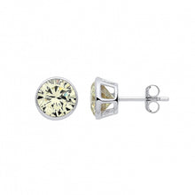 Load image into Gallery viewer, STERLING SILVER BIRTHSTONE STUD EARRINGS