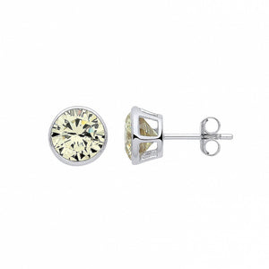 STERLING SILVER BIRTHSTONE STUD EARRINGS