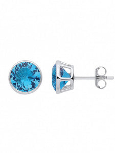 STERLING SILVER BIRTHSTONE STUD EARRINGS