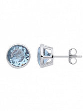 Load image into Gallery viewer, STERLING SILVER BIRTHSTONE STUD EARRINGS