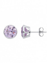 Load image into Gallery viewer, STERLING SILVER BIRTHSTONE STUD EARRINGS