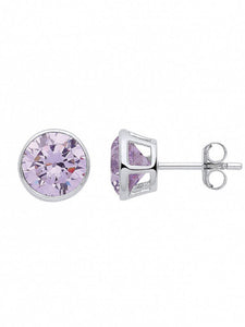 STERLING SILVER BIRTHSTONE STUD EARRINGS