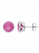 Load image into Gallery viewer, STERLING SILVER BIRTHSTONE STUD EARRINGS