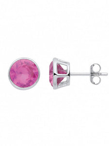 STERLING SILVER BIRTHSTONE STUD EARRINGS