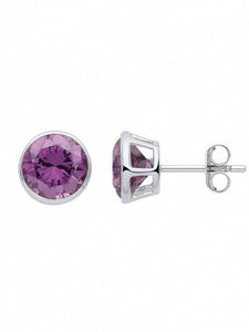 STERLING SILVER BIRTHSTONE STUD EARRINGS