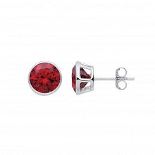 Load image into Gallery viewer, STERLING SILVER BIRTHSTONE STUD EARRINGS