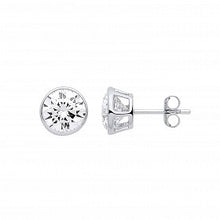 Load image into Gallery viewer, STERLING SILVER BIRTHSTONE STUD EARRINGS