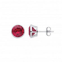 Load image into Gallery viewer, STERLING SILVER BIRTHSTONE STUD EARRINGS