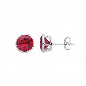 STERLING SILVER BIRTHSTONE STUD EARRINGS