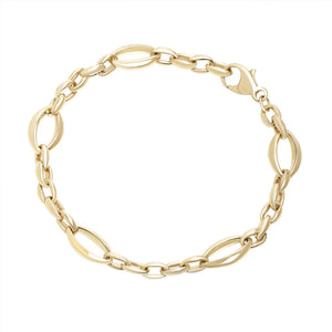 9CT GOLD OVAL & BELCHER CHUNKY LINK BRACELET