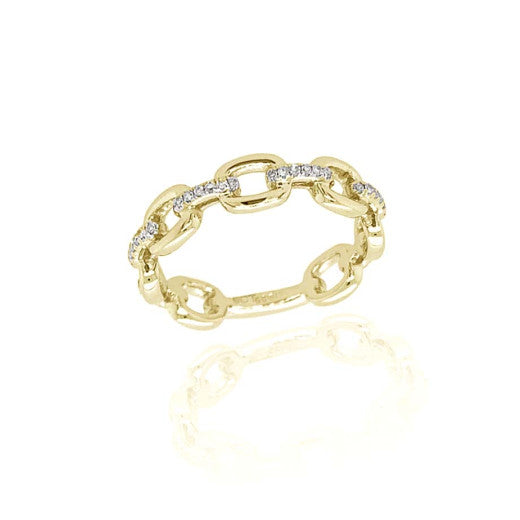 9CT YELLOW & WHITE GOLD DIAMOND OPEN LINK RING