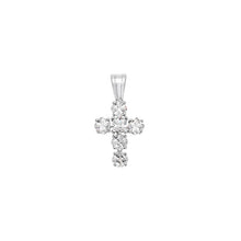 Load image into Gallery viewer, STERLING SILVER STONE SET CROSS NECKLACE