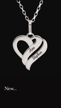 Load image into Gallery viewer, STERLING SILVER PERSONALISED DOUBLE HEART NECKLACE