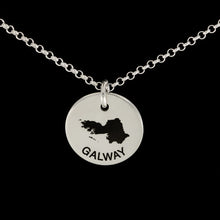 Load image into Gallery viewer, STERLING SILVER DISC NECKLACE WITH COUNTY ENGRAVING