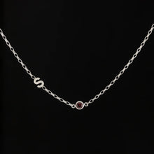 Load image into Gallery viewer, PERSONALISED INITIAL NECKLACE WITH BIRTHSTONE
